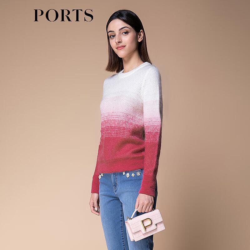 PORTS Women's Color-Block Round Neck Sweater