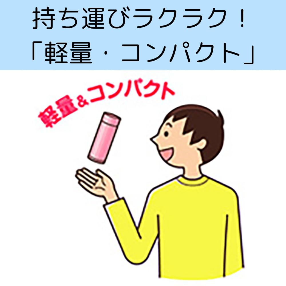 Zojirushi Thermos Water Small with Stainless Steel Lightweight and Insulates for Hot and Cold Metallic Bottle, 250ml, Capacity, Cup-Type, Strap,