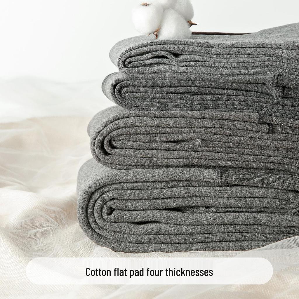 Matte Grey Cotton Leggings with Thin Fleece, 140-200g, Slimming Pantyhose for Spring & Autumn.