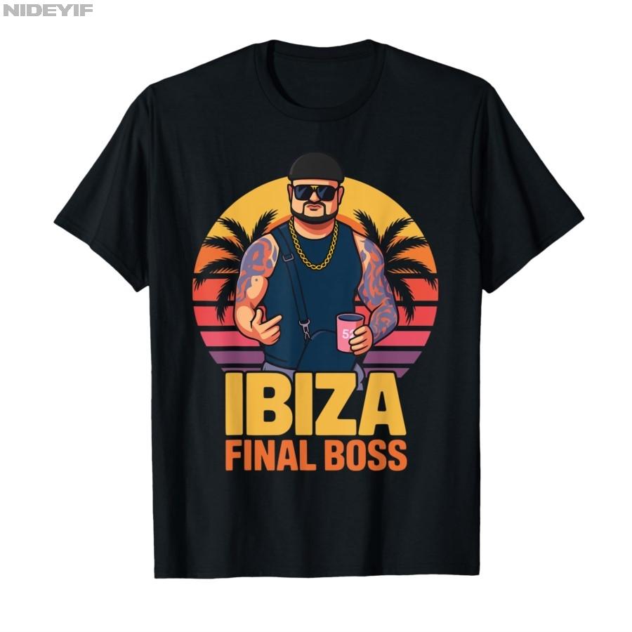 Funny Viral Bower Haircut Ibiza Final Boss Meme Club Summer T-shirt For Men Women 100% Cotton T Shirts Short Sleeve Tops P386