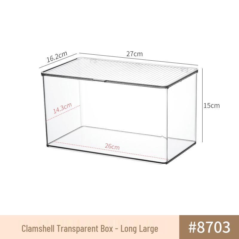 Clear Acrylic Jewelry and Cosmetics Storage Box with Lid