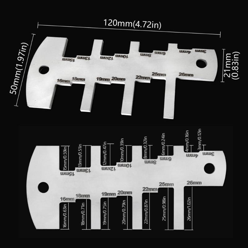 Stainless Router Depth Gauge Measurement Template For Accurate Woodworking And Metalworking 3-26mm Height Gauge Tool