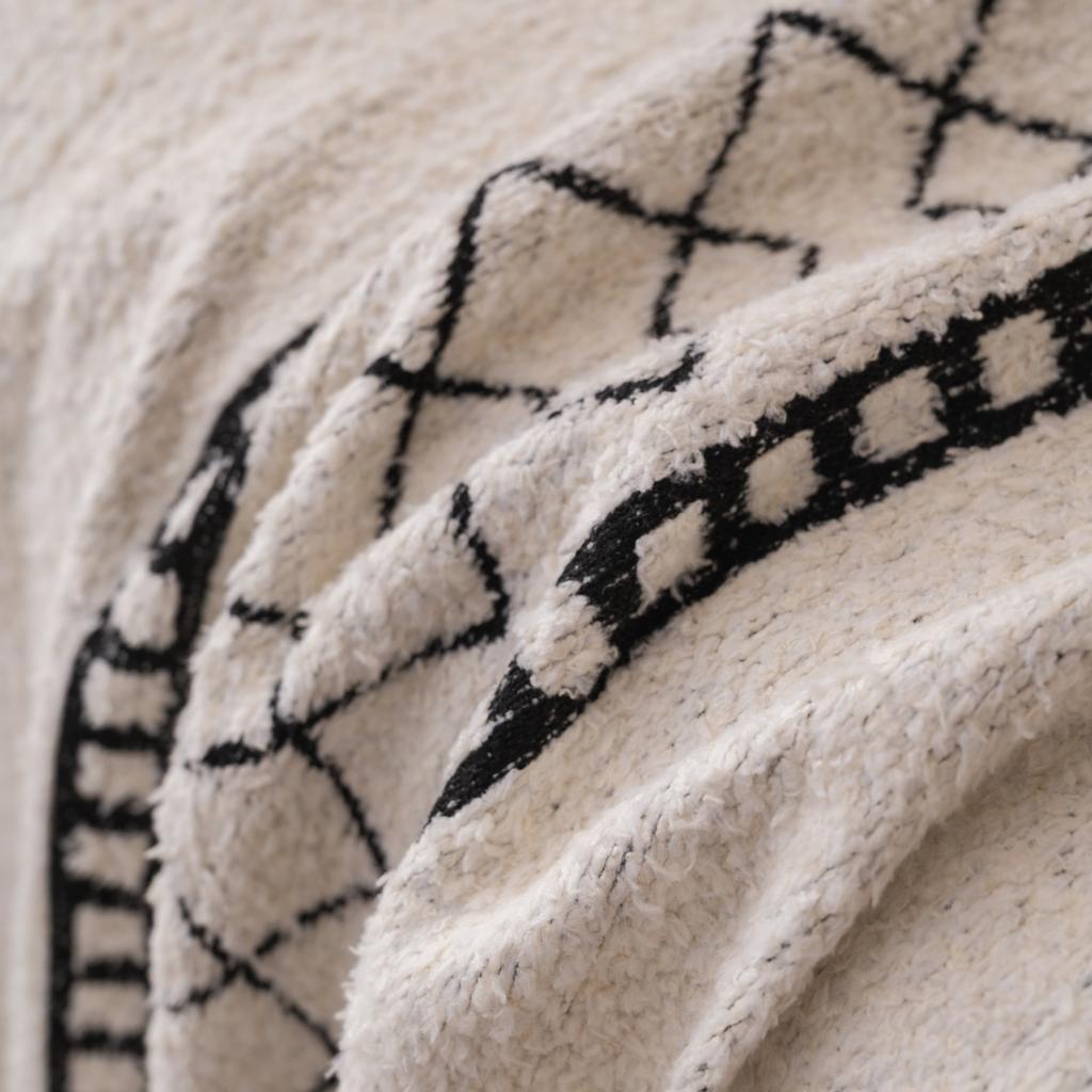 1 Stück Bambus-Stil Flauschige Warme Sofadecke mit Quasten, Sofabezug Decke für Wohnzimmer - Gemütliche Überwurfdecke für Sofas