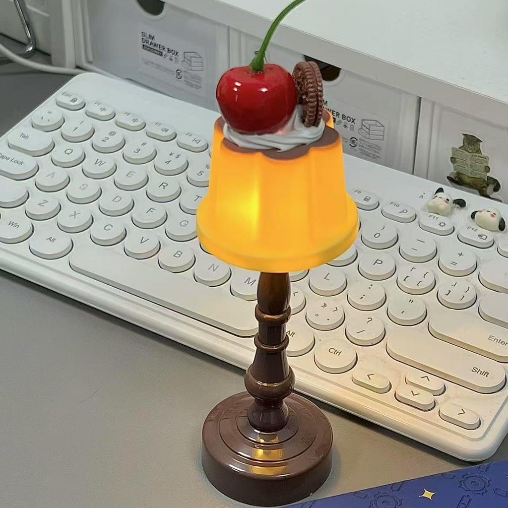 Pudding Night Light: Cute Bedroom & Desktop Sleep Ornament, Perfect Gift for Girls.