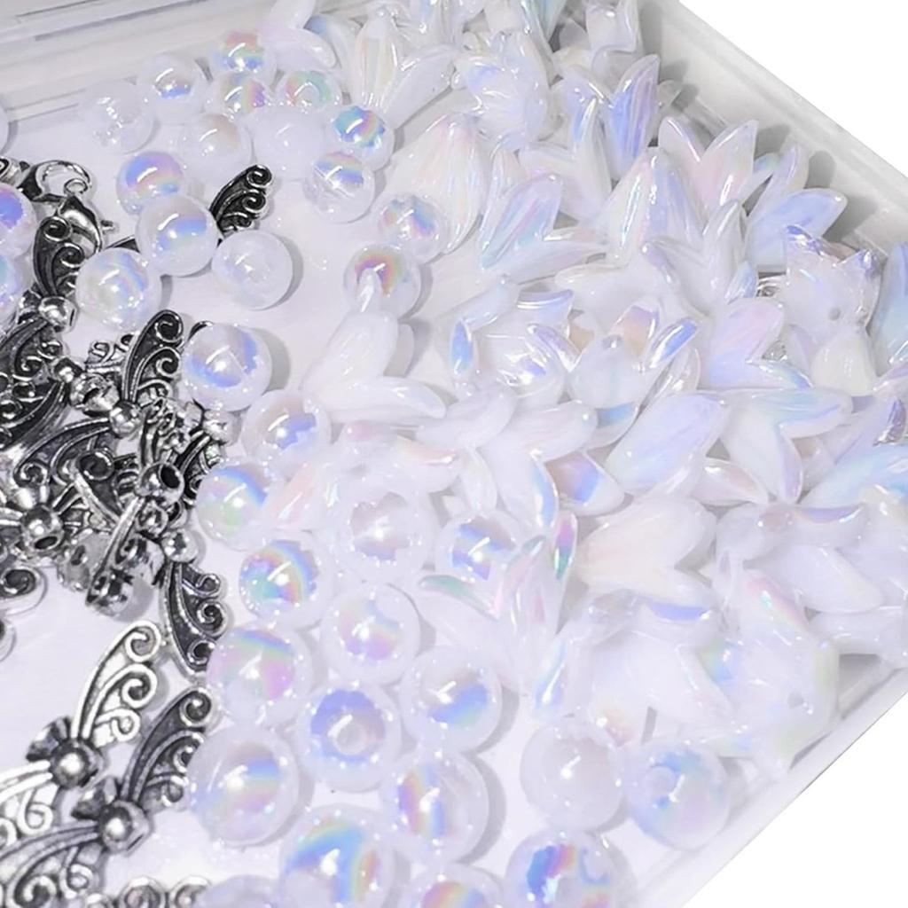 Pack of 50 Colorful Pearls Angelic Keychains Charm Pendant Decoration for Stylish and Lovely Accessories Daily Use