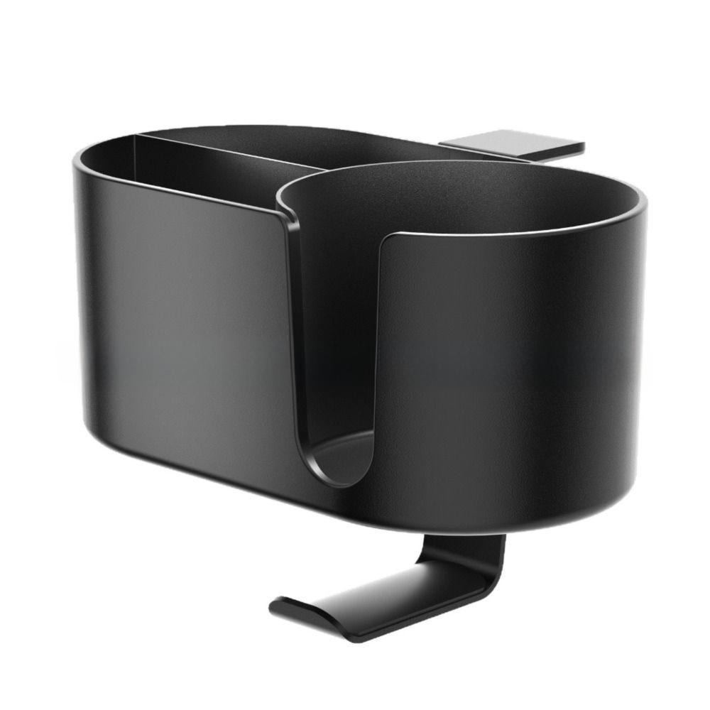 

Aluminum Alloy Desk Cup Holder Clamp Design ABS Plastic Clip-on Cup Holder Organizer Multi-Functional Black 2 in 1 Desk Storage
