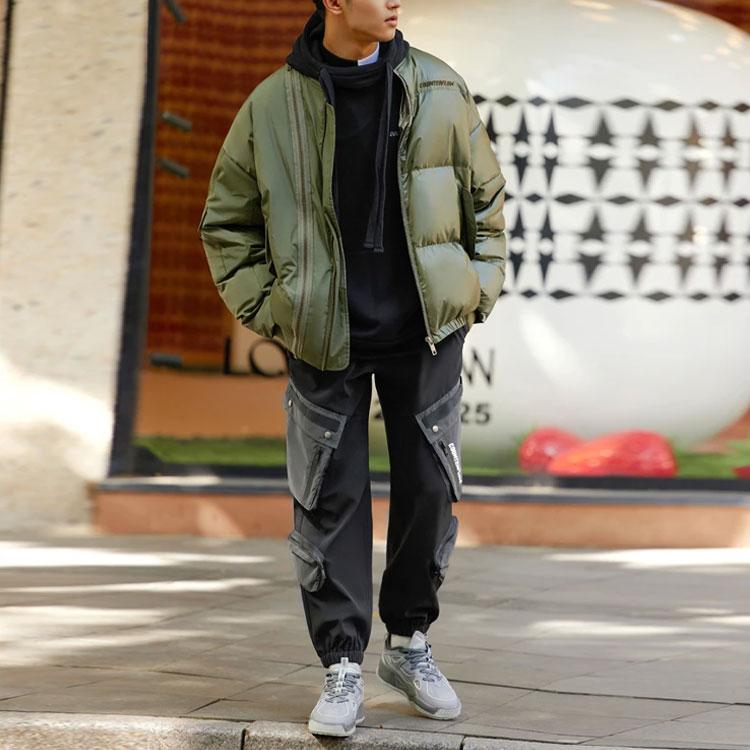 Li-Ning Reflective Cuffed Fleece Knit Sports Pants With Large Pockets Men Pants Black AYKR989-3