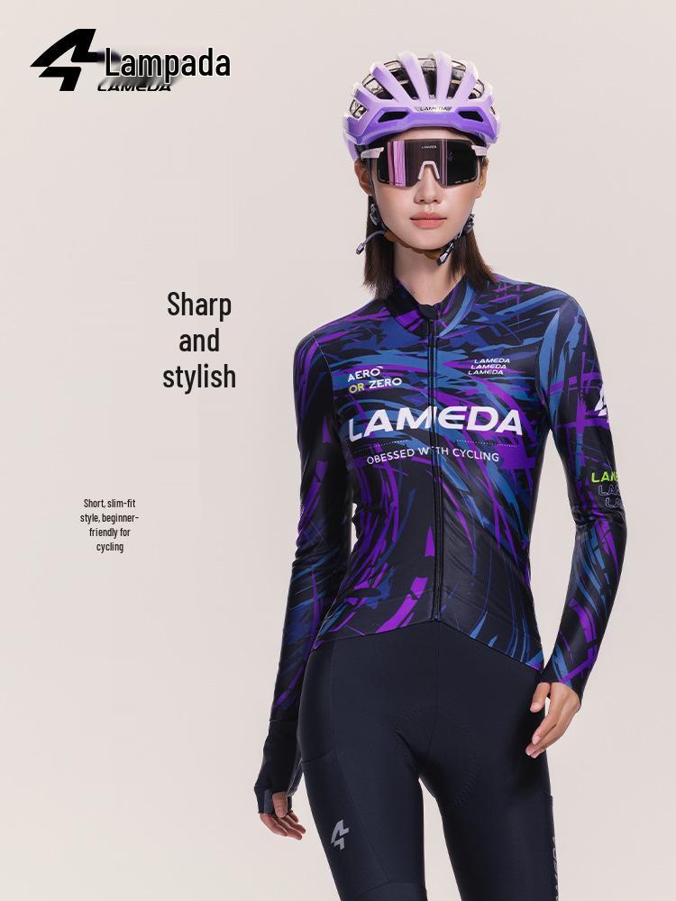 Lampada Fleece Cycling Jersey for Men & Women - Autumn/Winter Warm, Long Sleeve, Printed Bicycle Top