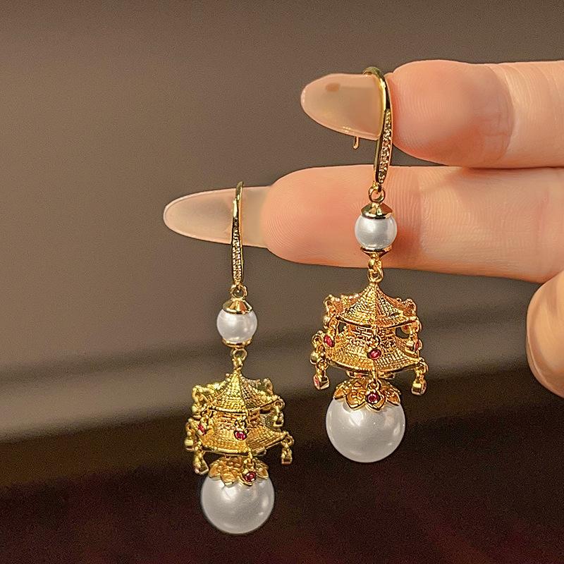 New Necklace Earring Accessories Versatile Ethnic Style Collarbone Chain Retro Pendant Chinese Bead Niche Female