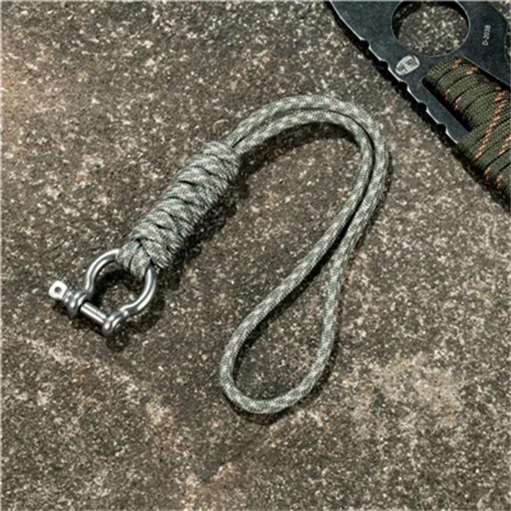Outdoor Style Paracord Keychain D Bow Buckle Parachute Cord Keychain Survival Tool