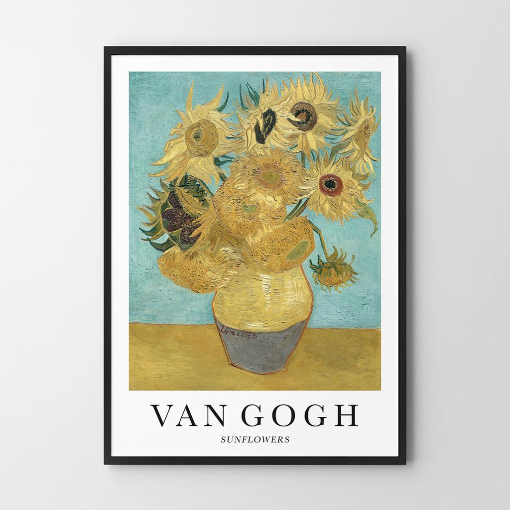 Plakat van gogh złote słoneczniki