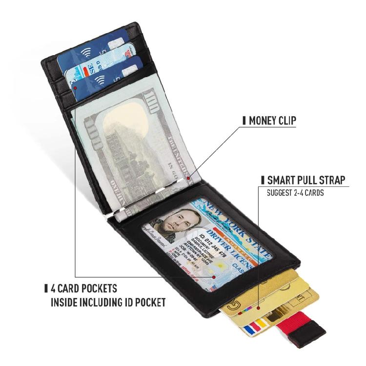 Men RFID Blocking Slim Money Clip Wallet Credit Card ID Holder Thin Minimalist