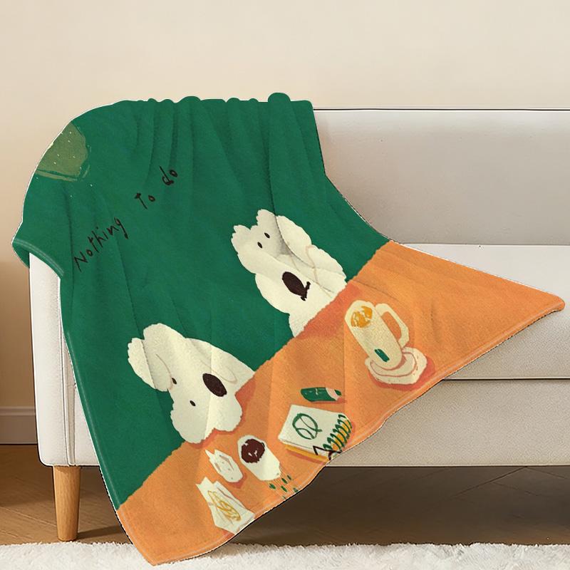Soft Warm Flannel Hemmed Anime Throw Blanket - Cozy Sofa Home Cover, Ideal for Christmas & Halloween Leisure
