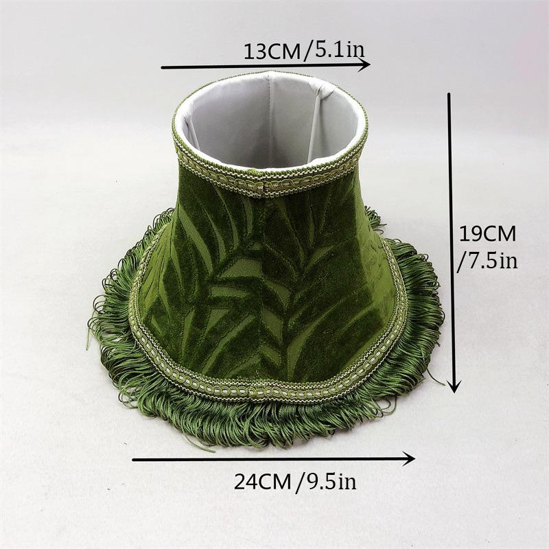 Vintage Europäischer Lampenschirm Grün Satin Stoff Lampenschirm Handarbeit Quaste Lichtschirm Für Tischlampe Stehleuchte Wohndekor