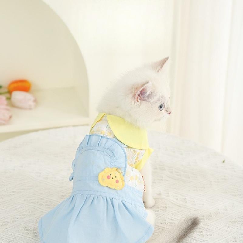 

Летняя тонкая одежда для домашних животных, жилет, юбка для кошек и собак XS синий