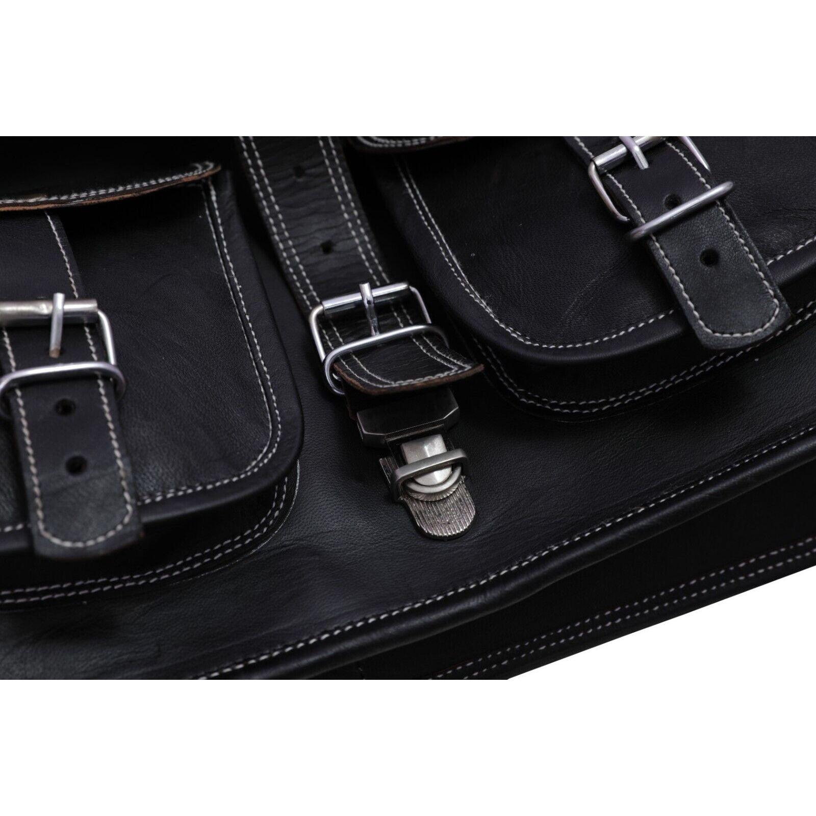 Мужская кожаная сумка через плечо ручной работы — фото 6