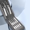 SEESOO Elegant Grey Portable 8-Piece Nail Care Set