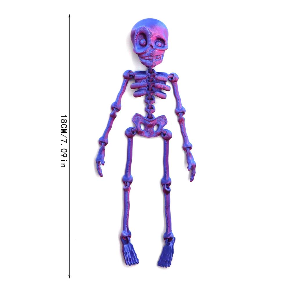 3D Printed Movable Joint Skeleton Figurines Flexible High Human Bone Miniature Creative Fun Decoration Halloween Gifts
