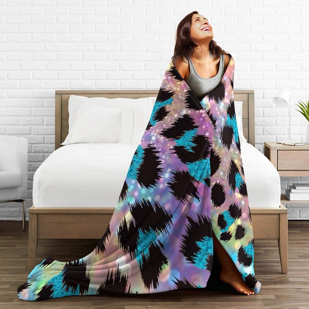 Leopard Texture Blanket Quality Soft  Throw Blanket Autumn Girls Boys Couch Chair Fluffy Bedspread