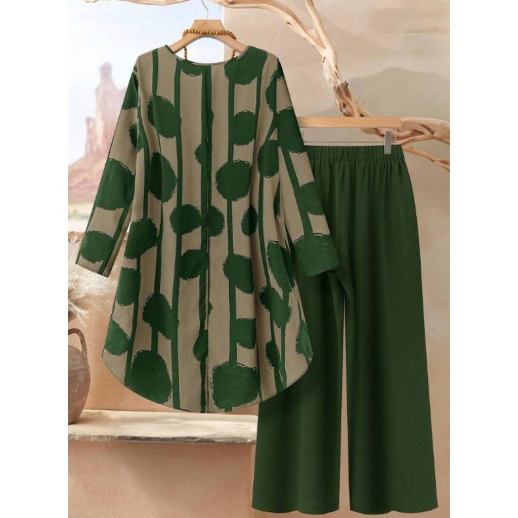 Ladies', Fashionable, Elegant, Printed Set, Polka Dot, Loose, Casual Set
