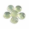 AAA+ Natural Prehnite Cabochon Round Gemstone, Green Prehnite Flat Back Loose Stone for Jewelry Making