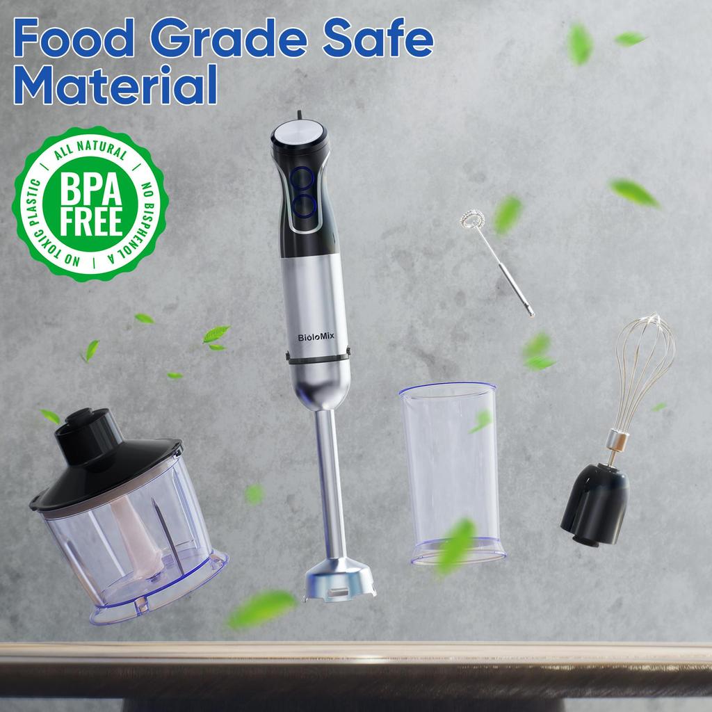 BioloMix HB‑3315 Frullatore a mano 5 in 1 Frullatore a immersione multifunzione