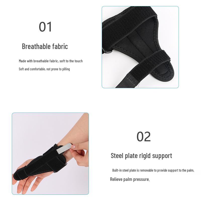 Protège-pouce et poignet réglable pour le sport, gaine tendineuse et soutien articulaire avec plaque d'acier pour la prévention des entorses.
