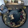 Black Bear Round Area Rug,Carpet Rug for Living Room Bedroom Sofa Playroom Decor,Non-slip Floor Mat