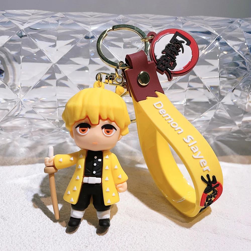 Demon Slayer keychains, cute character bag charms, cartoon couple charms, anime dolls, car and motorcycle keychain accessories