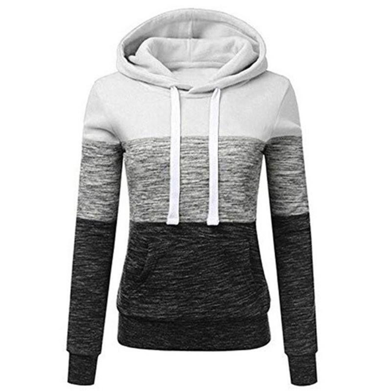 Damen Gestreiftes Sweatshirt Kapuzenpullover Hoodies und Sweatshirts Kapuzen-Hoodies