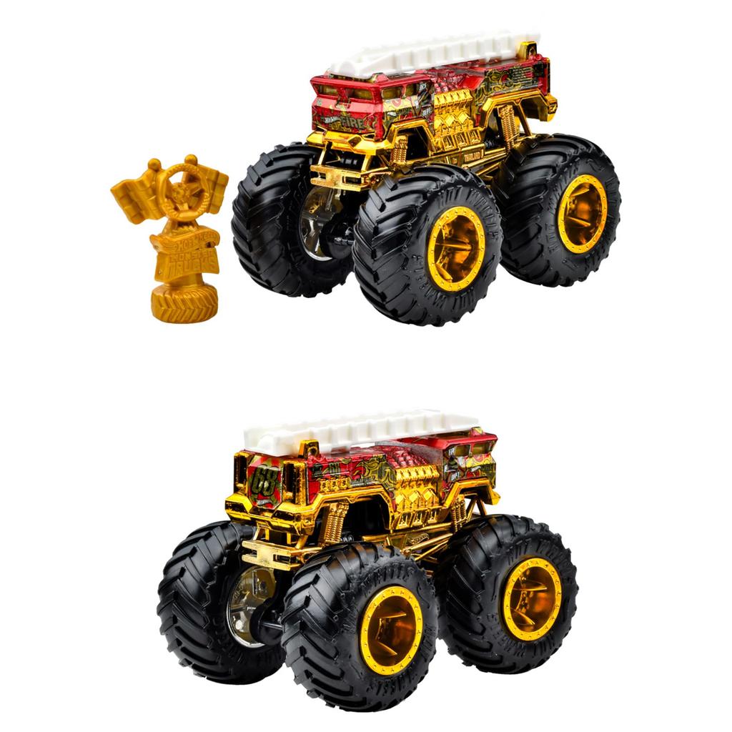 Hot Wheels Monster Truck Trophy Champion Assorted Vehicle Ages Toys, 6-Car Box, 3+, Multi-Purpose, JDV96-986D