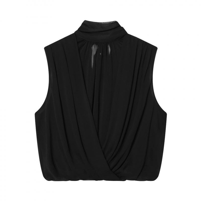Spring 2026 European & American Style Pleated Balloon Silhouette Top S