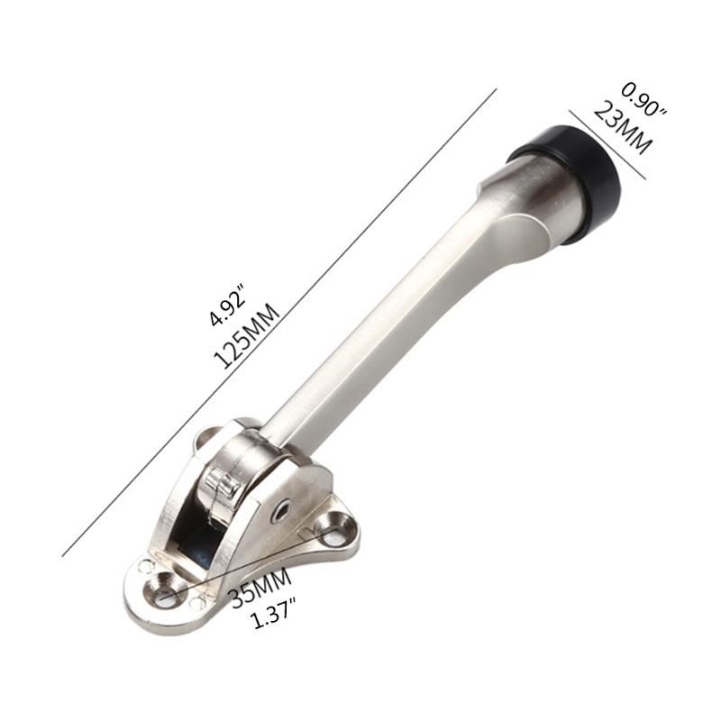 Stainless Steel Anti-collision Door Stopper Kick Down Door Holder Rubber Buffer Suitable for Homes Offices Punch Install