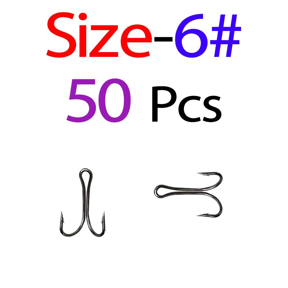 MNFT 50 יחידות קרס דייג כפול קרסים לצפרדעים קשירת פליי קרסי דיג פתוח חד 3X חזק פלדת פחמן גבוהה קוצני קרס שחור