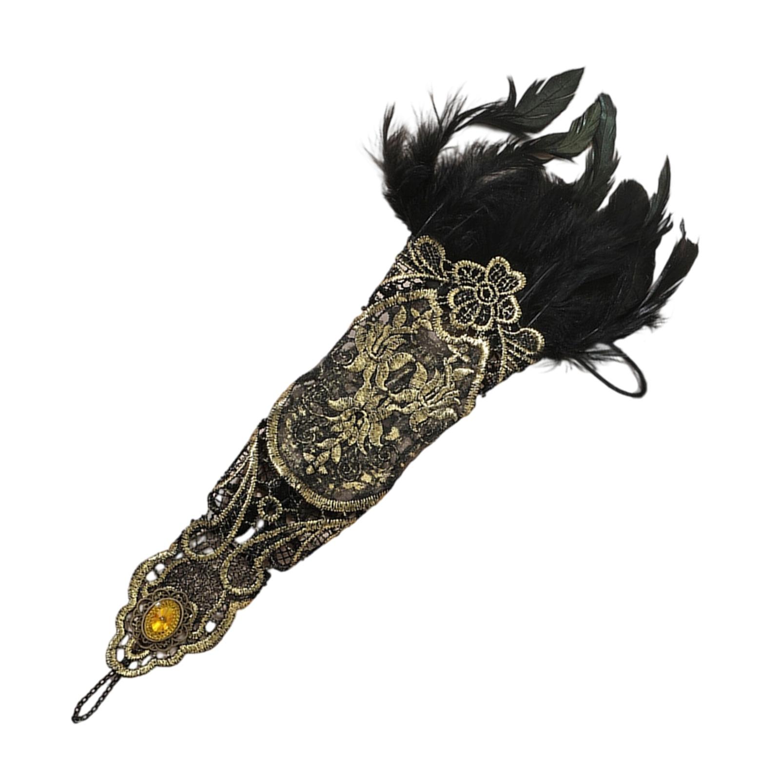 

Женские готические кружевные перчатки с перьями, рукава с перьями, браслеты на запястье, сетчатые манжеты, аксессуары для косплея, Хэллоуина 7