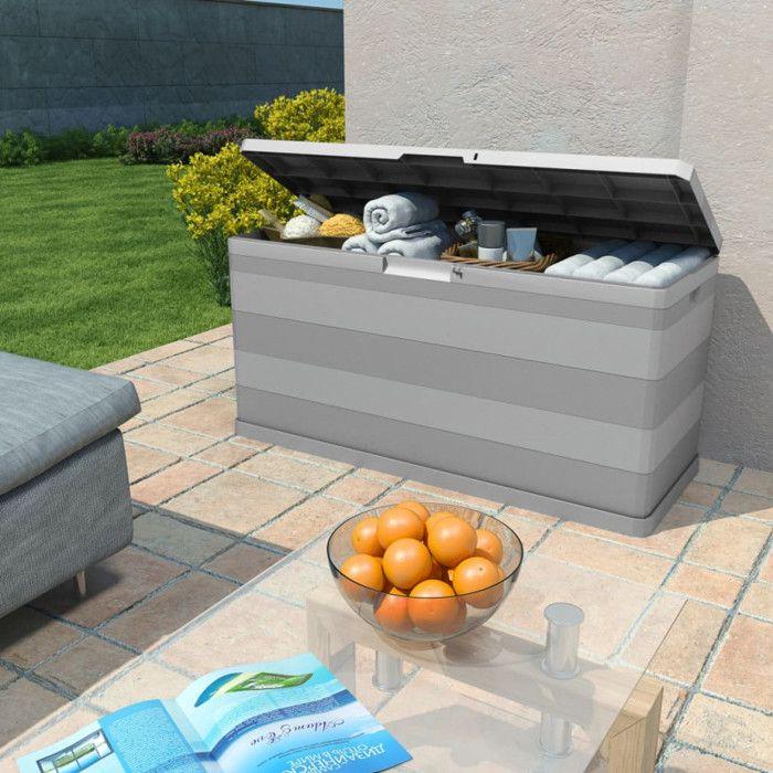 VidaXL Boîte de rangement de jardin Gris 117x45x56 cm