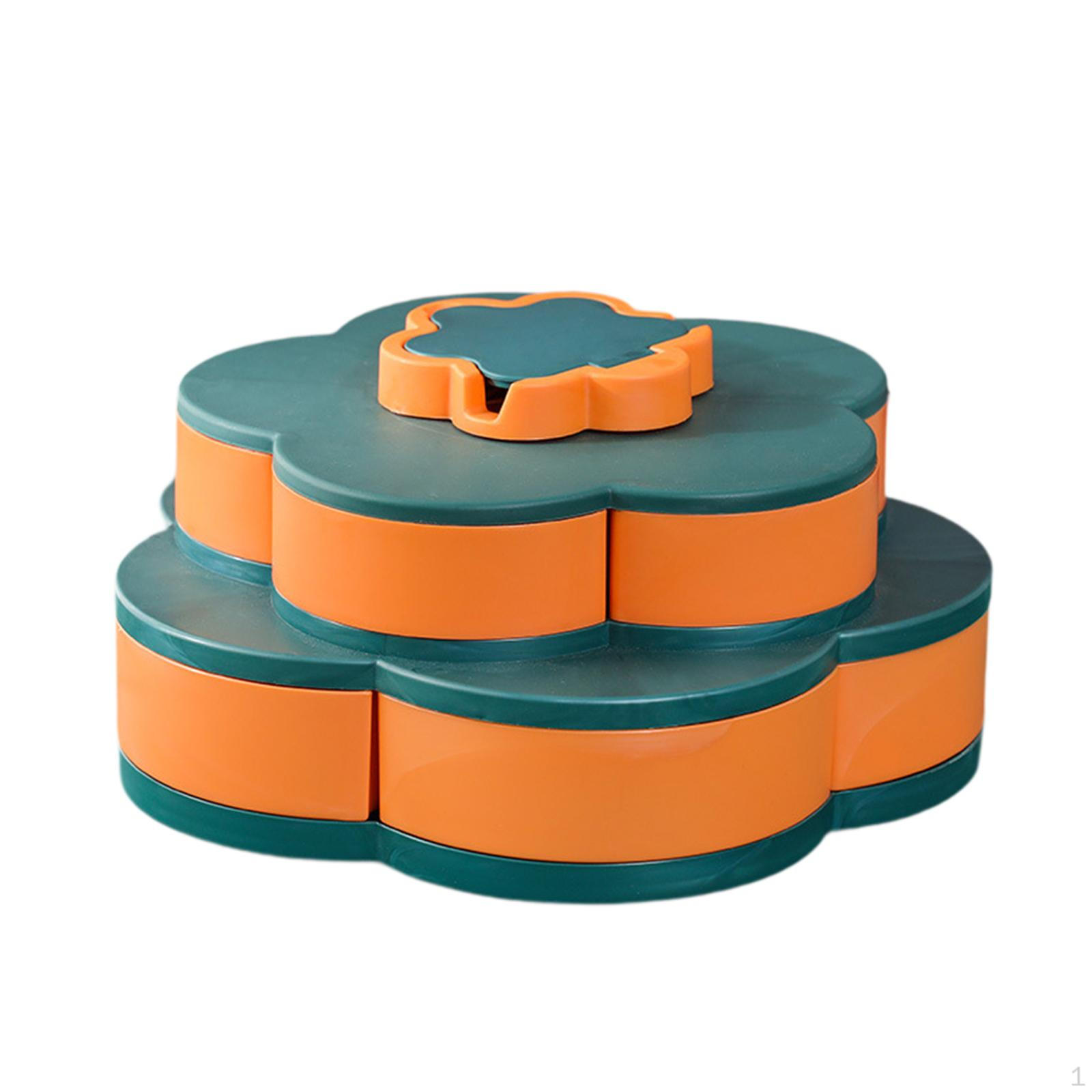 Divided Serving Tray Storage Container Multifunction Rotatable Appetizer Platter Fruit Snack