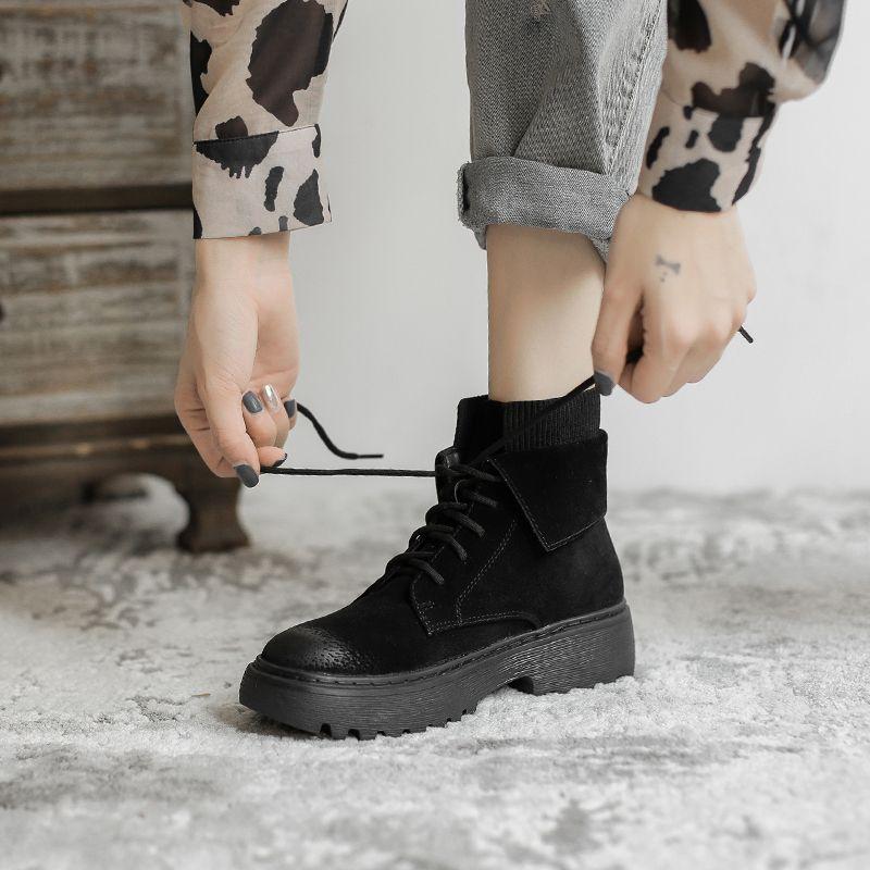 Fashion Booties Spring Autumn Elegant With Medium Heels Round Toe Women's Ankle Boots Hot New In Large Size Warm Boot Female Short Shoes
