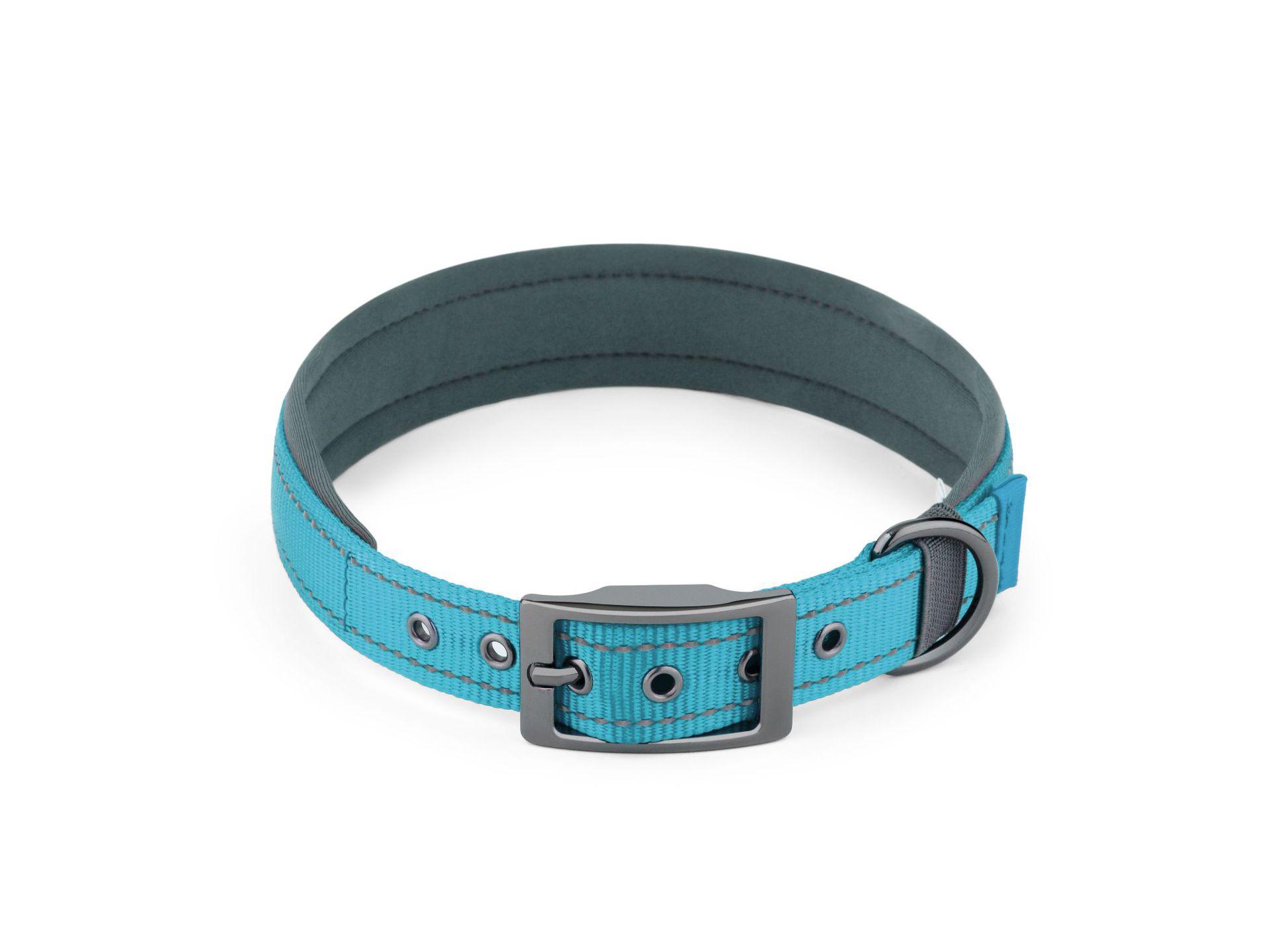 

Персонализируемый неопреновый ошейник для собак: Удобный, не сдавливающий, светоотражающий ошейник для собак всех размеров Small небесно-голубой