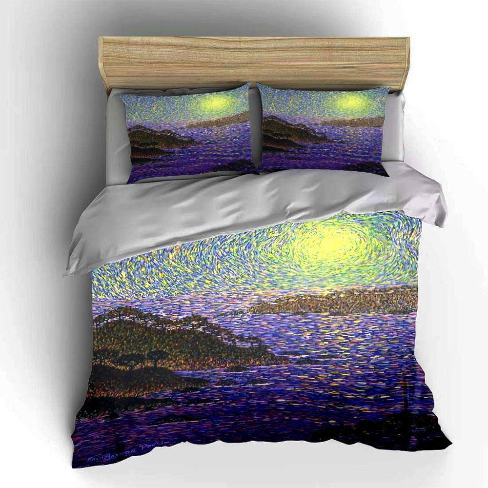 Swirling Sunlit Landscape Pattern. Bedding Sets Duvet Cover Sets Duvet Covers Pillowcases(1 * Duvet Cover 2 * Pillowcases, Without Duvet Insert)
