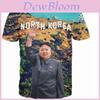 Cooles Mode Neues Damen Herren Kim Jong Un Lustiges 3D-Druck Lässiges T-Shirt Top