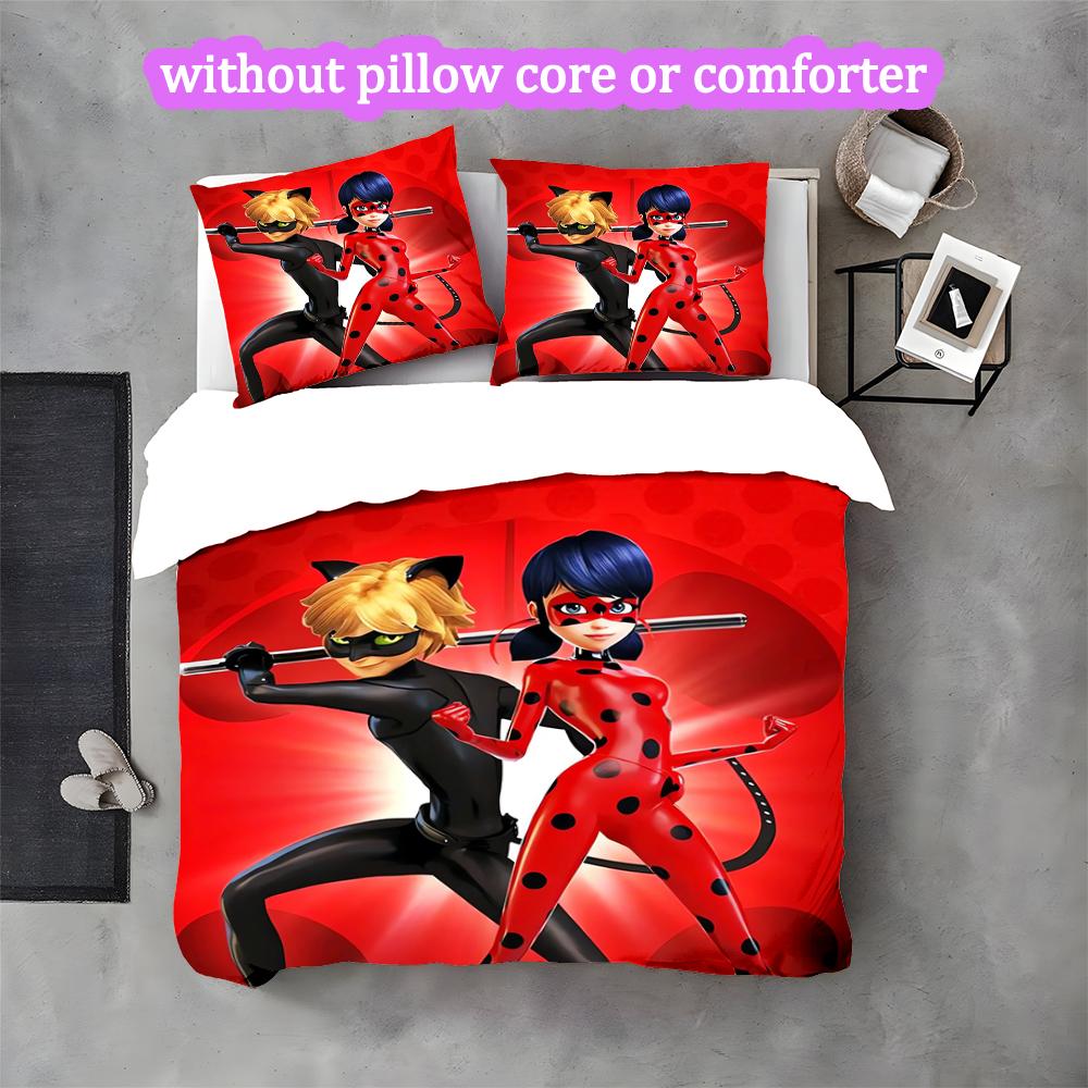 Marienkäfer Bettwäsche-Set - Ohne Füllung & Decke, Leicht, Maschinenwaschbar, Anime-Stil Gaming Bettwäsche-Set