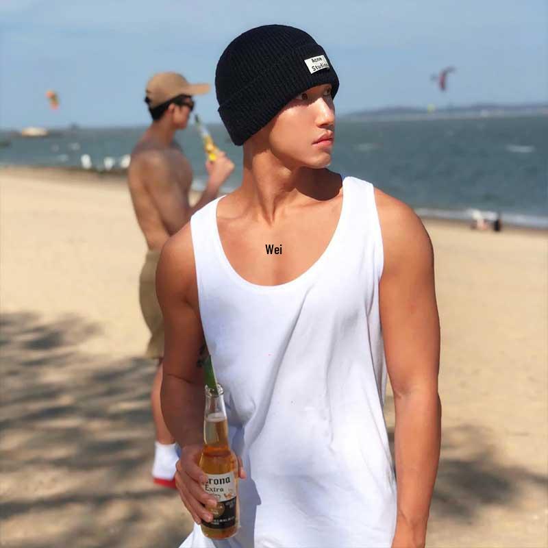 

Мужская универсальная однотонная тренировочная майка без рукавов 2XL