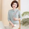 Women's Qipao Collar Embroidered Plush Sweater