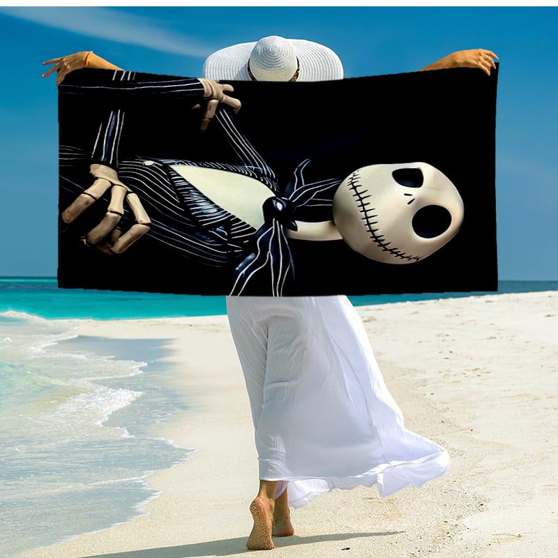 Ultra-Soft Beach Towel with The Nightmare Before Christmas Theme,Ideal for Pool - Camping, Diving - Perfect Travel Essential, Vibrant Beach Towel.