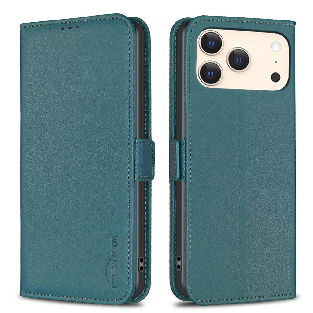 For iPhone 17 Pro Max Case BINFEN COLOR BF31 PU Leather Flip Folio Phone Wallet Cover