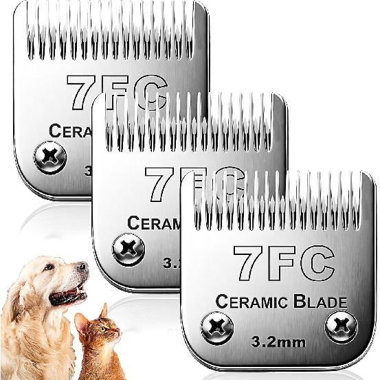 Dog Grooming Replacement Blades Compatible with Andis Dog Clipper, Dog Clipper Blades Compatible with Oster A5,Wahl KM-10 Series Dog Clipper,7FC