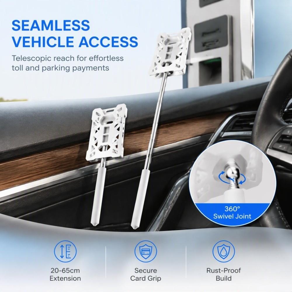 20-65cm Length Parking Pass Extender Extendable Design Access Card Stick Toll Booth