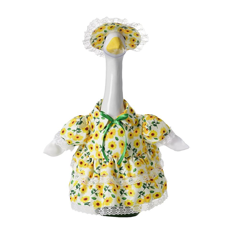 23 Inch Big Goose Sunflower Outfit Countryside Style Decorative Hat Suit
