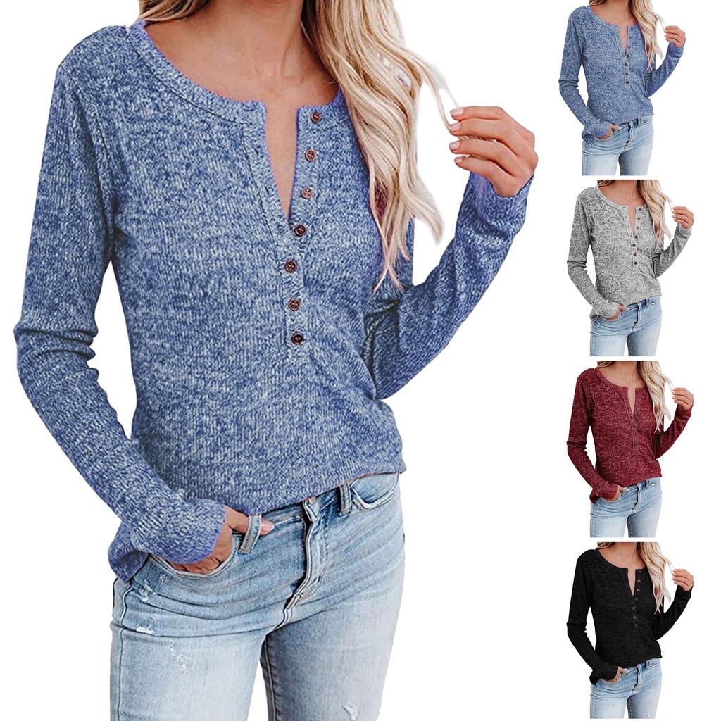 Naiste vabaaja pikkade varrukatega, laia kaelusega pullover kampsun, ees nööpidega
